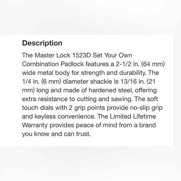 Master Lock Combination Lock - Picture 4 of 4